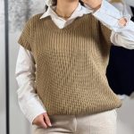 وست بافت قواره دار یقه هفت عمده (پک 4 عددی)