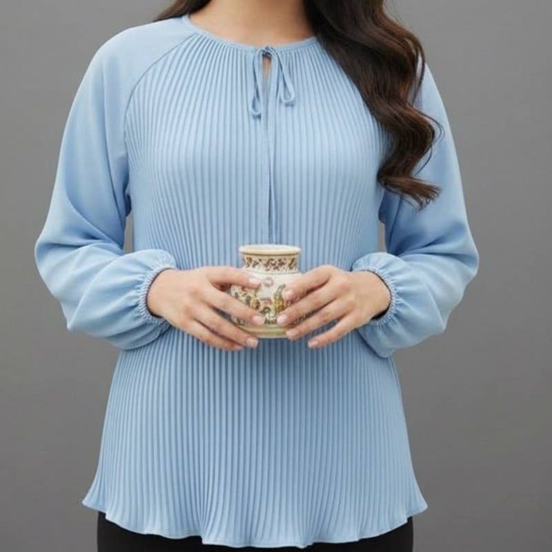 شومیز جلو پلیسه مدل سما عمده (پک 5 عددی)