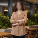 شومیز جلو دکمه خرج کار گیپور عمده (پک 8 عددی)