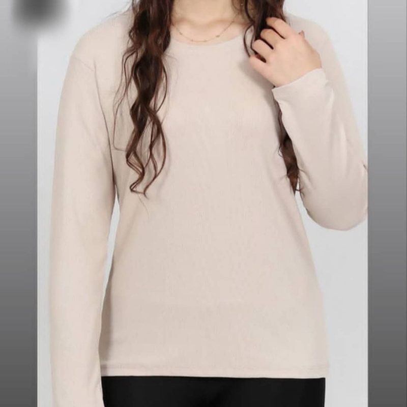 بلوز آستین بلند بیسیک قواره دار عمده (پک 6 عددی)