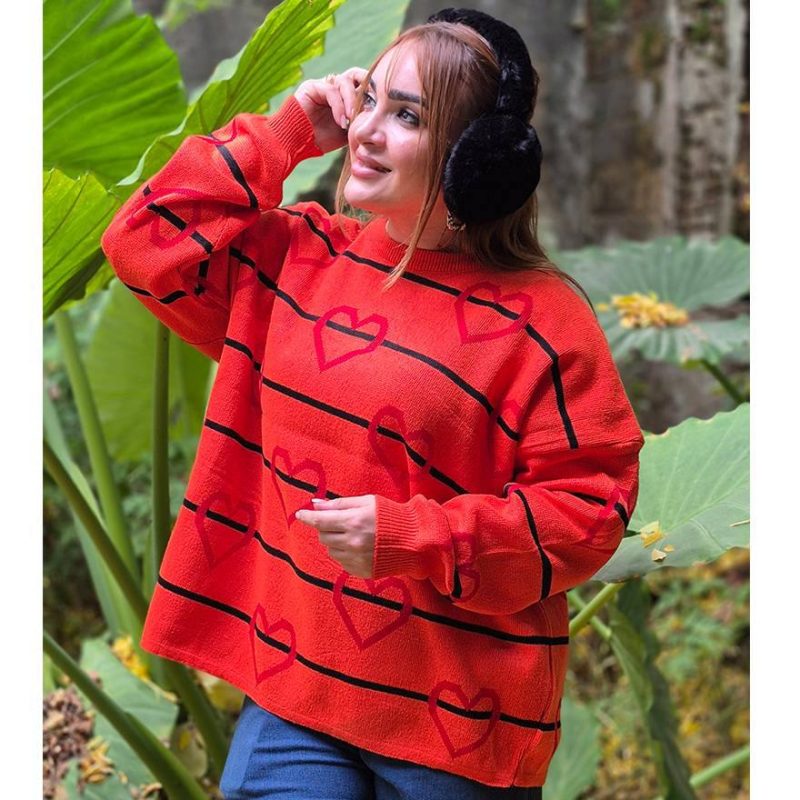 ️تیشرت بافت قلب خطی عمده (پک 6 عددی)