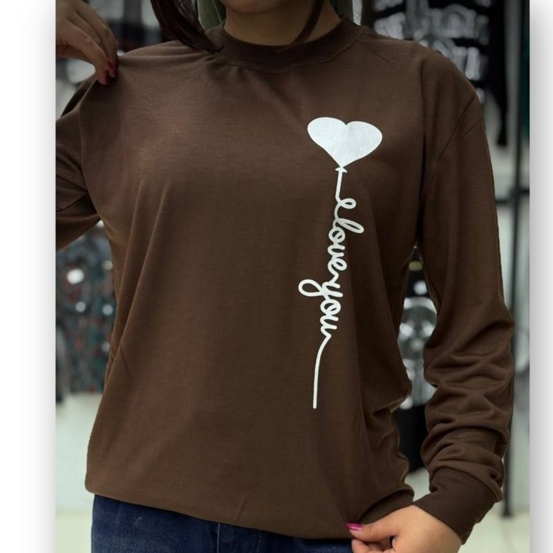 بلوز آستین دار چاپ دار عمده (پک 6 عددی)