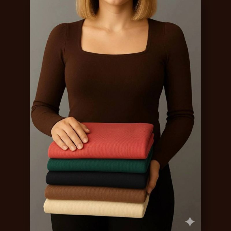 بلوز یقه خشتی بیسیک عمده (پک 5 عددی)