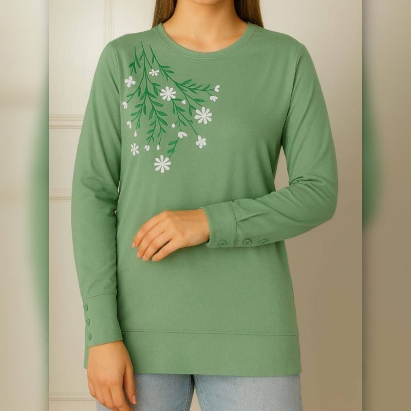 بلوز آستین بلند سینه گل عمده (پک ۷ عددی)