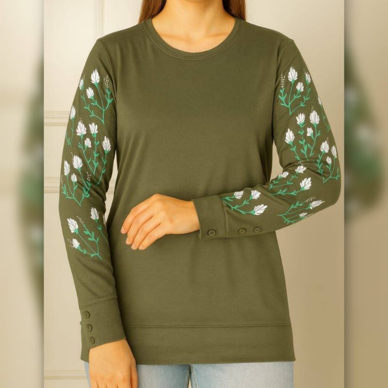 بلوز آستین بلند تمام چاپ گل عمده (پک ۷ عددی)