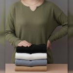 بلوز استین بلند یقه کوبایی عمده (پک 5 عددی)