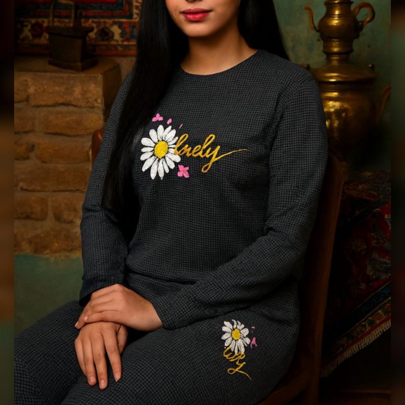 ️بلوز شلوار‌ استین بلند چاپ دار عمده (پک 4 عددی)