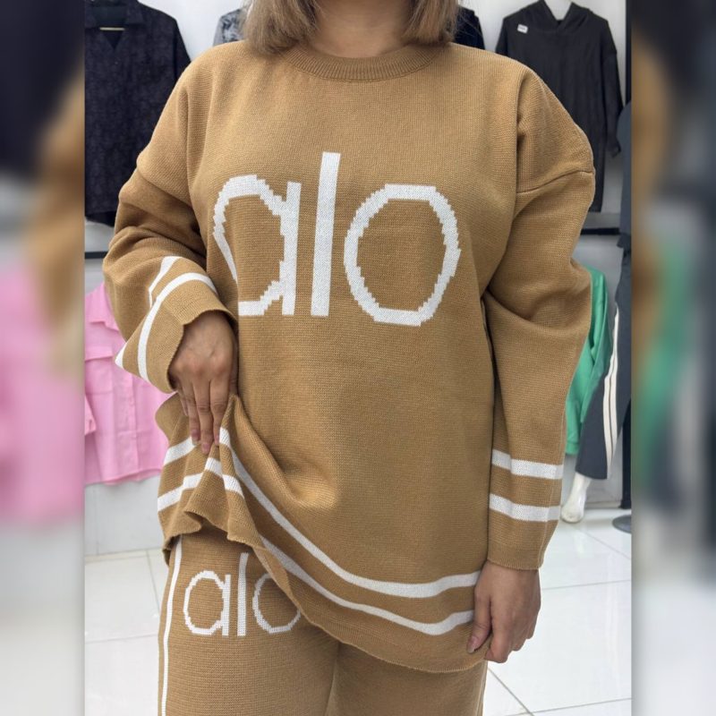 ست بلوز و شلوار بافت alo عمده (پک 3 عددی)