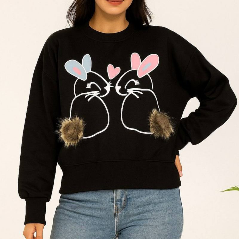 ️کراپ گلدوزی دو خرگوش عمده (پک 6 عددی)