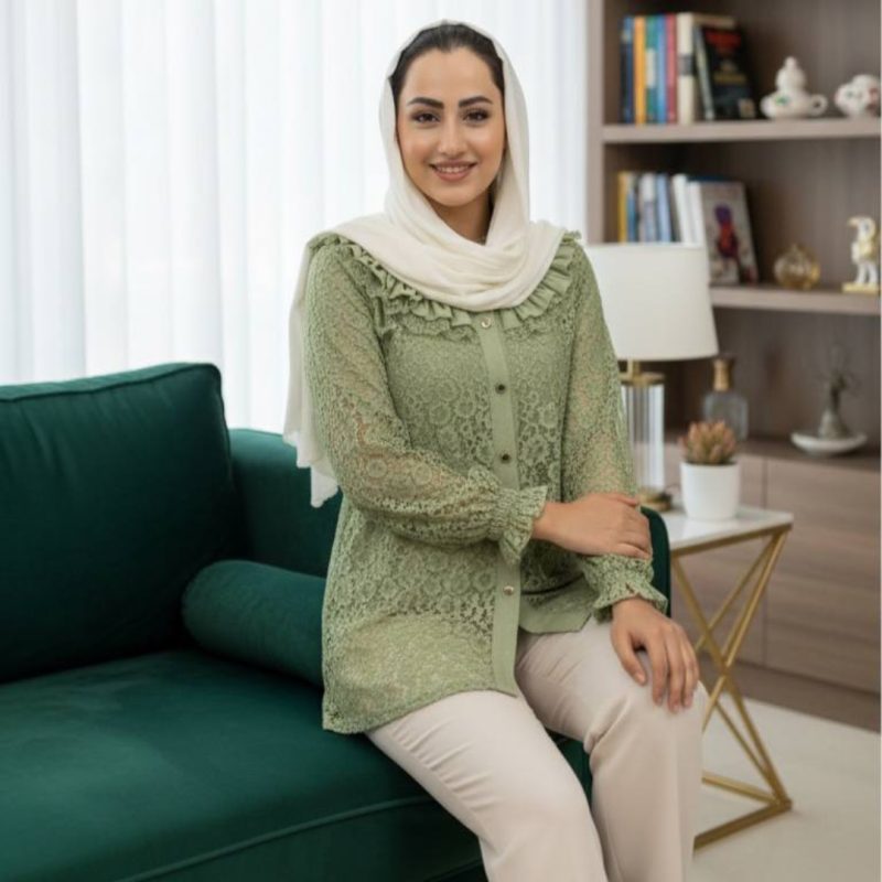 شومیز گیپور دانتل مدل انا عمده (پک 9 عددی)
