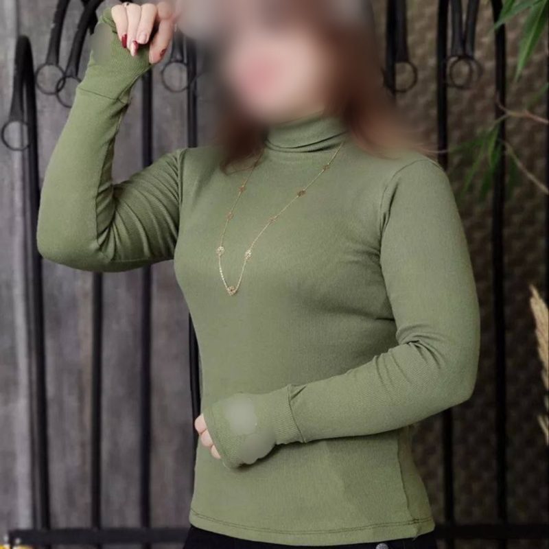 بلوز یقه اسکی استین فینگر عمده (پک 6 عددی)