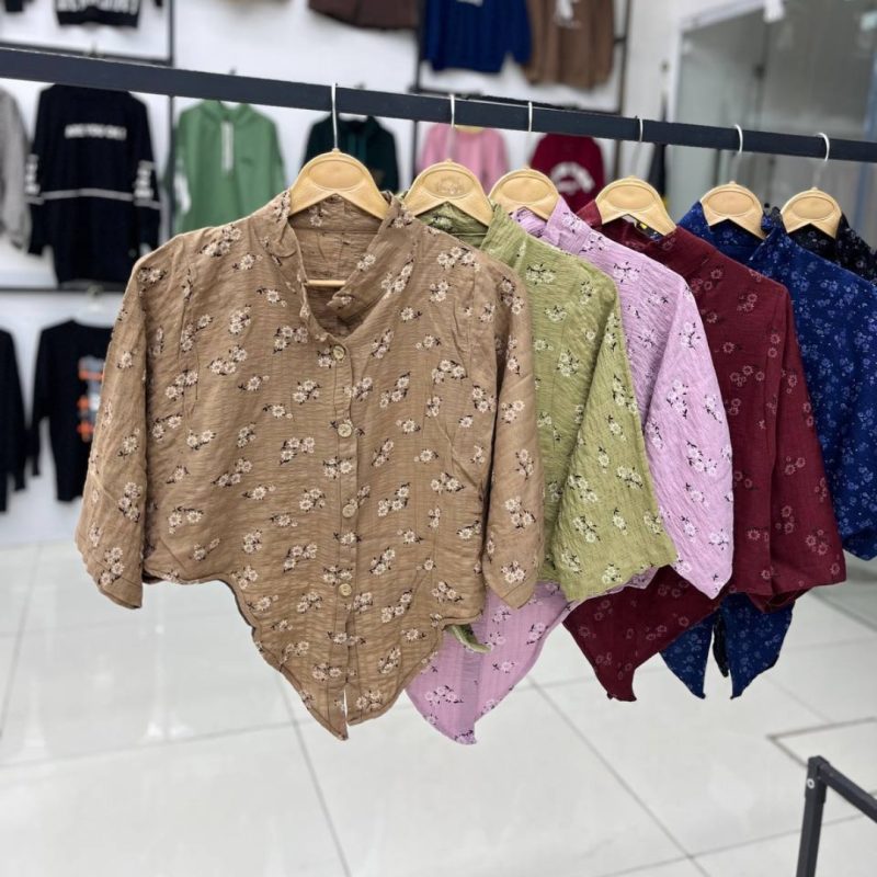 شومیز کراپ گره ای عمده (پک 4 عددی)