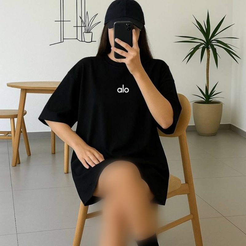 ️تیشرت باکسی چاپ alo عمده (پک 6 عددی)