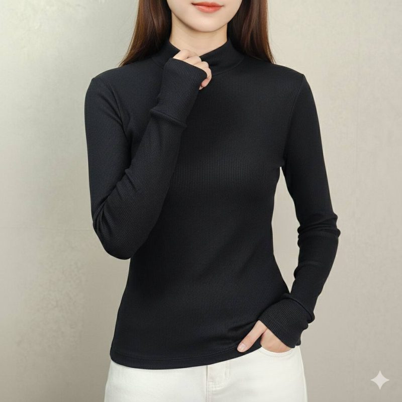 ️بلوز بیسیک یقه ۵ سانت فینگری عمده (پک 6 عددی)