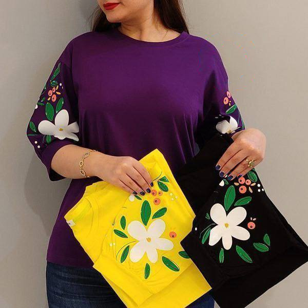 ️تیشرت لانگ آستین گل عمده (پک 6 عددی)️