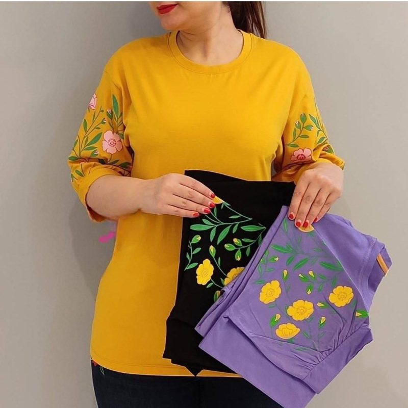 ️تیشرت لانگ آستین گل عمده (پک 6 عددی)️