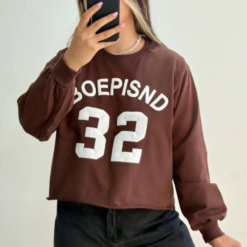 کراپ باکسی آستین بلند عمده (پک 6 عددی)