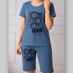 تیشرت شلوارک چاپ ساعت عمده (پک 6 عددی)