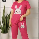 تیشرت شلوارک چاپ خرگوش عمده (پک 6 عددی)