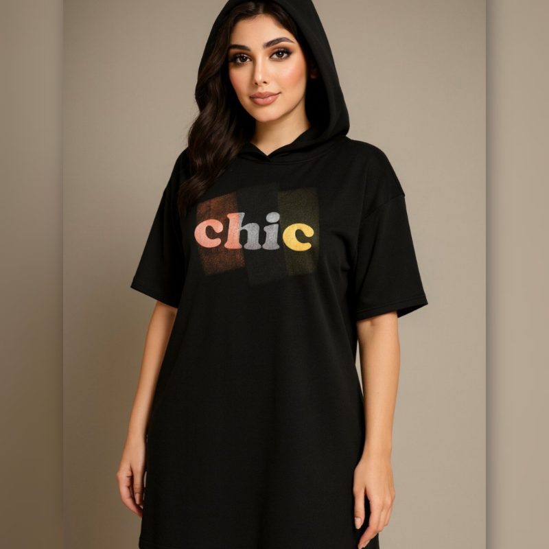 تیشرت باکسی کلاه دار chic عمده (پک 6 عددی)
