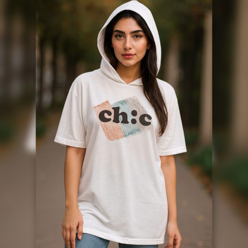 تیشرت باکسی کلاه دار chic عمده (پک 6 عددی)