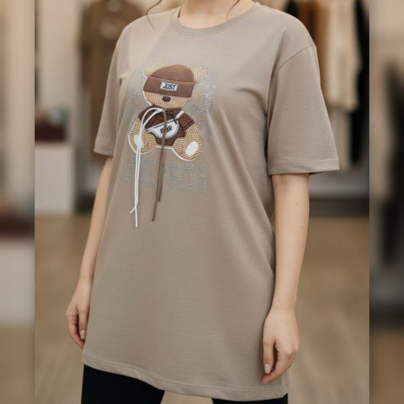 تیشرت لانگ نگینی عمده (پک 6 عددی)️