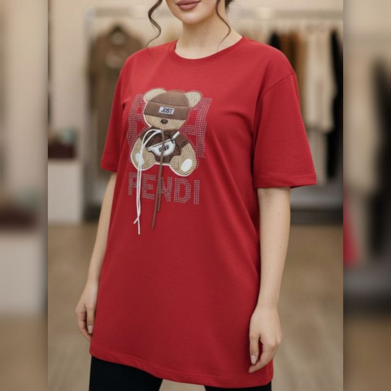 تیشرت لانگ نگینی عمده (پک 6 عددی)️