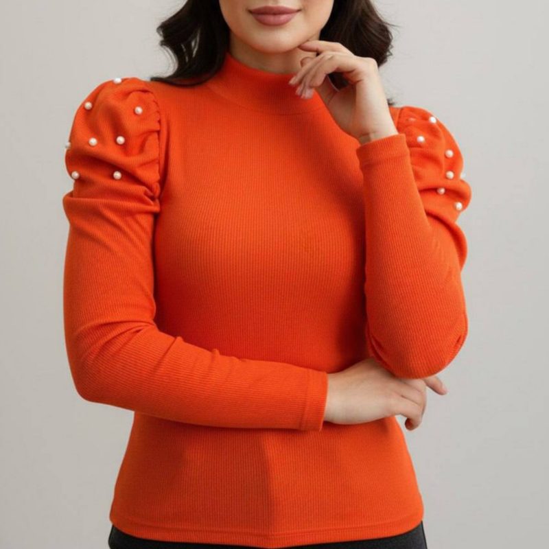 بلوز سرشانه چین مرواریدی عمده (پک 6 عددی)️