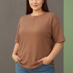 ️تیشرت جلو ۳دکمه قواره بزرگ عمده (پک 6 عددی)️