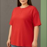 ️تیشرت جلو ۳دکمه قواره بزرگ عمده (پک 6 عددی)️