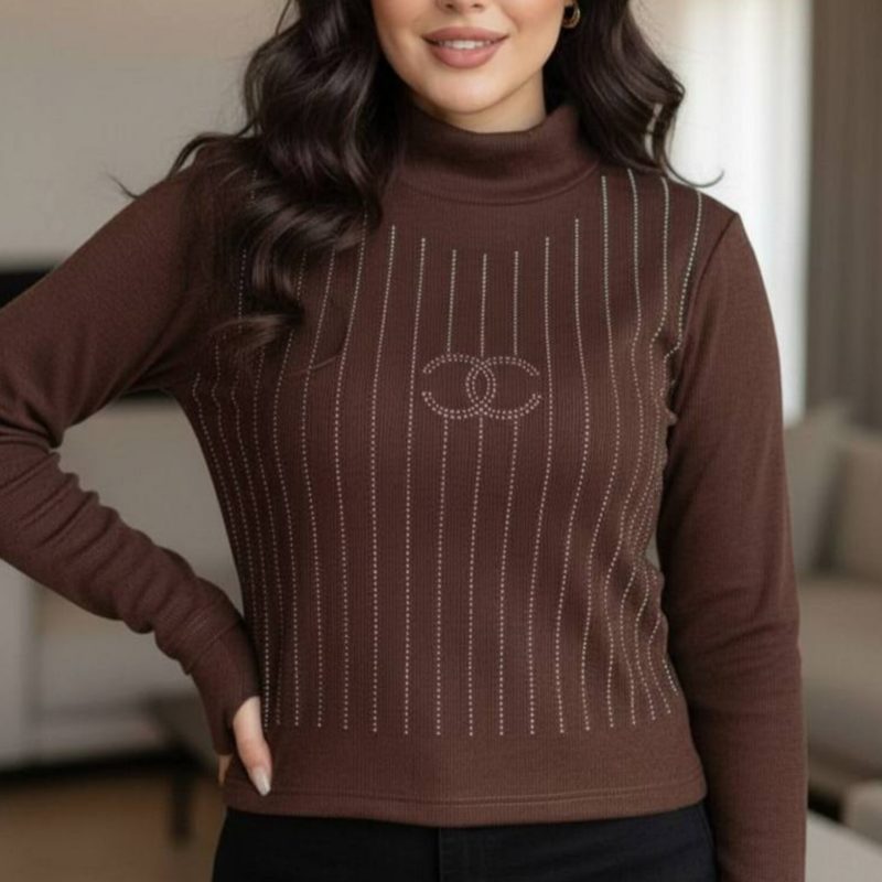 ️نیمتنه استین فینگری نگینی عمده (پک 5 عددی)️