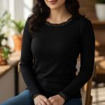 ️بلوز گیپور یقه استاده عمده (پک 6 عددی)️