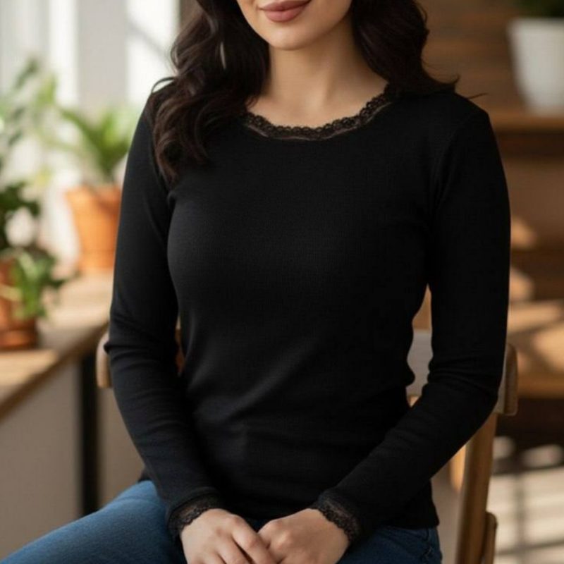 ️بلوز گیپور یقه استاده عمده (پک 6 عددی)️