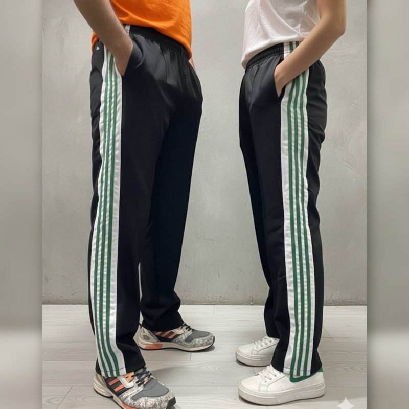 شلوار بگ نوار سبز مردانه و‌ زنانه ( پک 6 عددی)