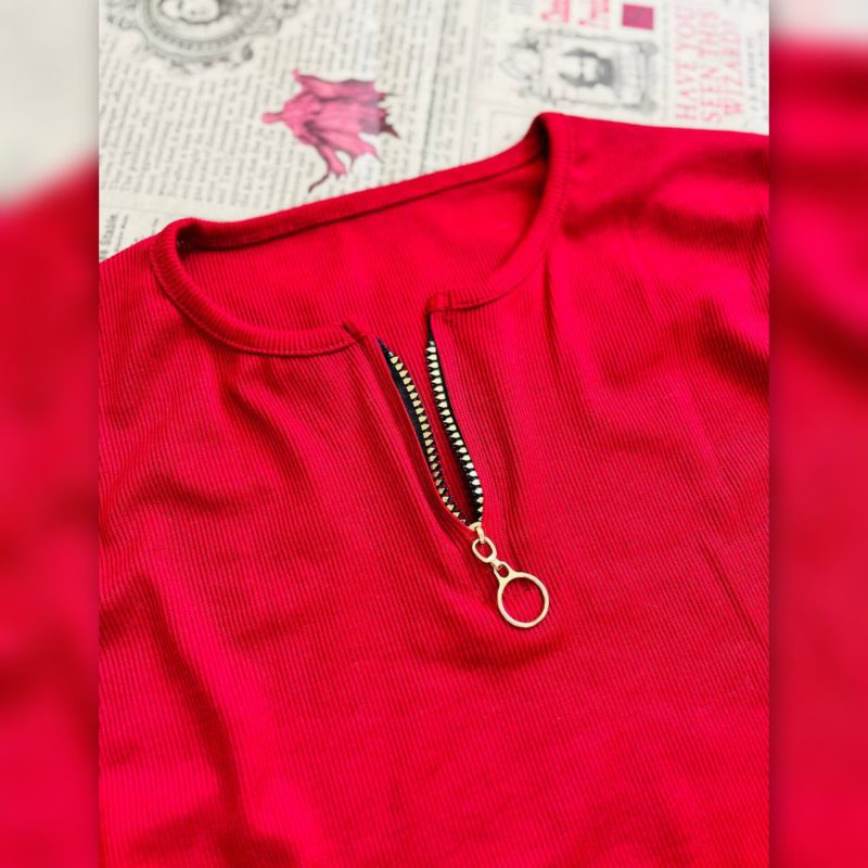 تیشرت نیم آستین نیم زیپ عمده (پک 7 عددی)️