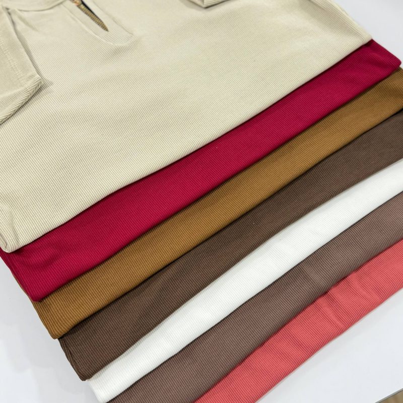 تیشرت نیم آستین نیم زیپ عمده (پک 7 عددی)️