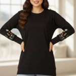 ️بلوز آستین بلند استین گل عمده (پک 7 عددی)️