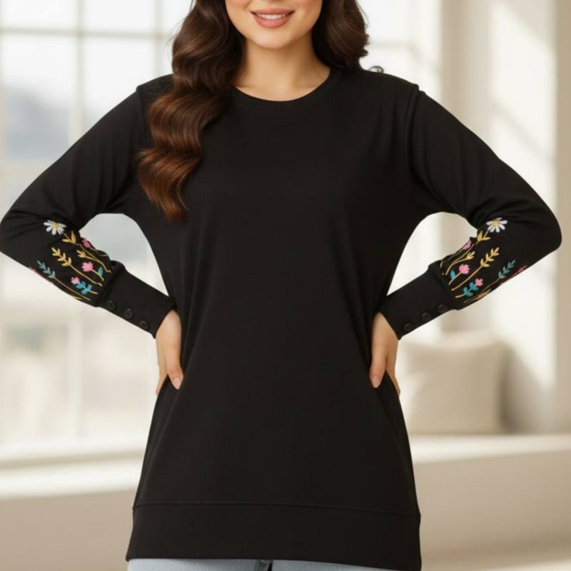 ️بلوز آستین بلند استین گل عمده (پک 7 عددی)️