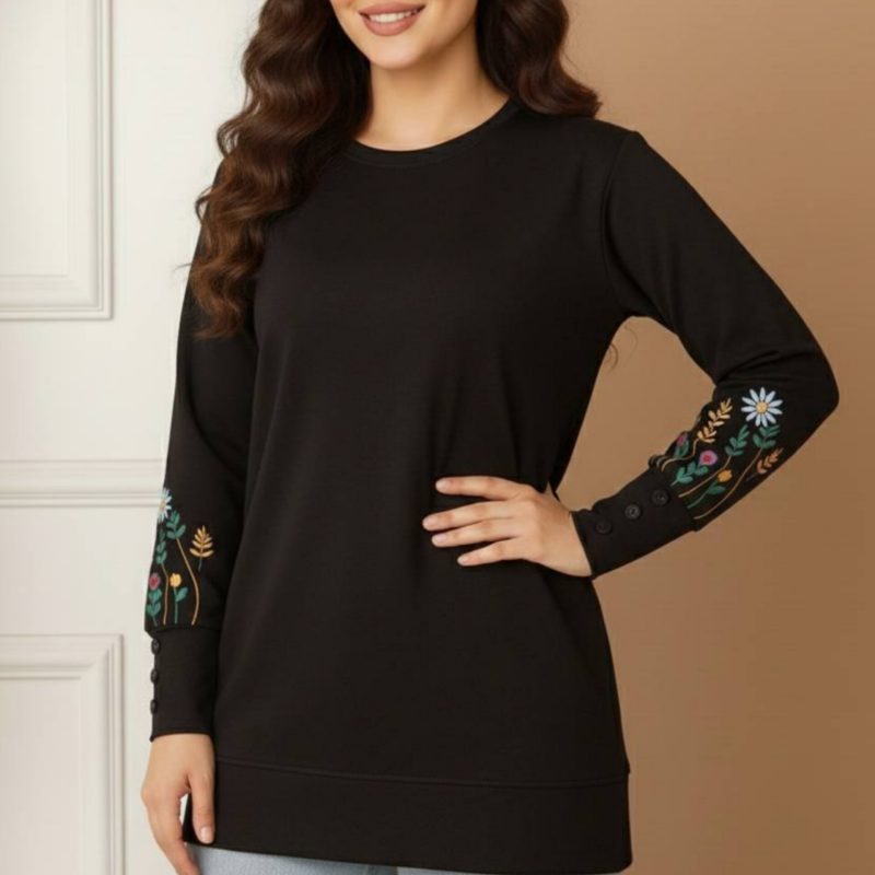 ️بلوز آستین بلند استین گل عمده (پک 7 عددی)️