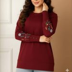 ️بلوز آستین بلند استین گل عمده (پک 7 عددی)️