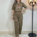 ️ست کراپ و شلوار چاپ IM عمده (پک 6 عددی)️