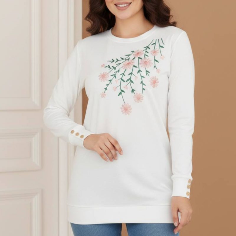 ️بلوز آستین بلند سینه گل عمده (پک 7 عددی)️