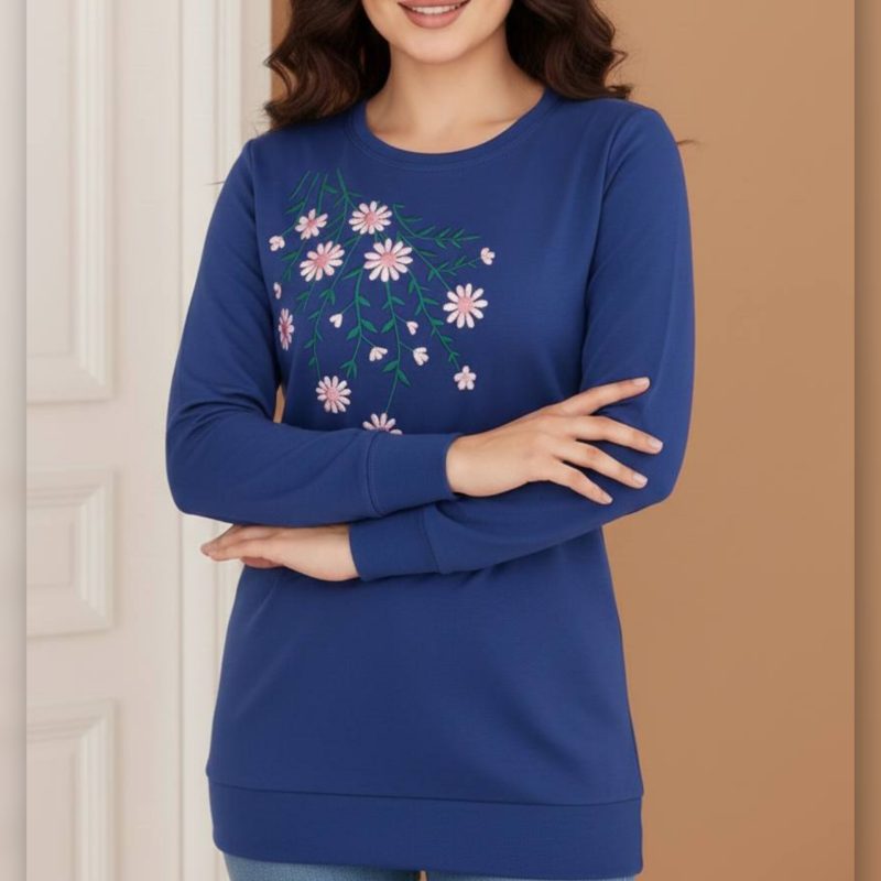 ️بلوز آستین بلند سینه گل عمده (پک 7 عددی)️