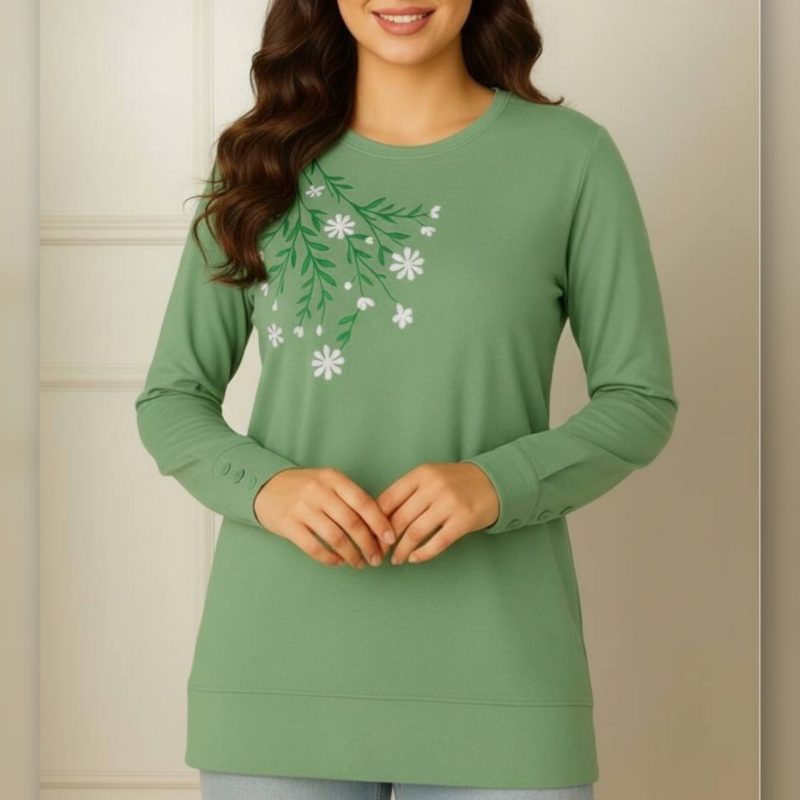 ️بلوز آستین بلند سینه گل عمده (پک 7 عددی)️