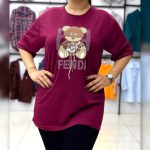 ️تیشرت لانگ لش تدی نگینی عمده (پک 6 عددی)