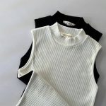 ️تاپ بیسیک یقه ۵ سانت عمده (پک 5 عددی)