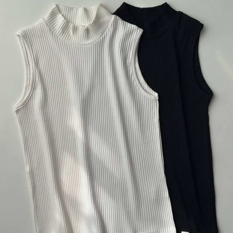 ️تاپ بیسیک یقه ۵ سانت عمده (پک 5 عددی)