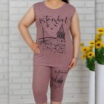 تاپ و شلوارک چاپ منظره عمده (پک 6 عددی)