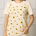 تیشرت نیم آستین چاپ بابونه عمده (پک 6 عددی)