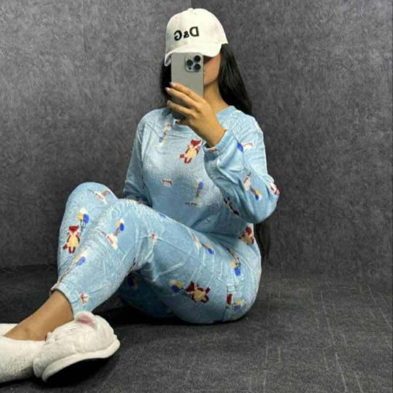 ️ست بلوز و شلوار تدی استیکری عمده (پک 6 عددی)